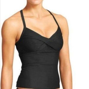 Athleta Tankini Twister Swim Top Black 34 D/DD NWT